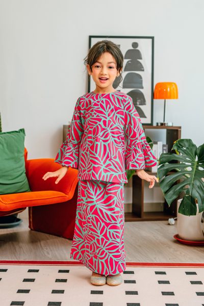 Dhea Kurung Pink Blue 